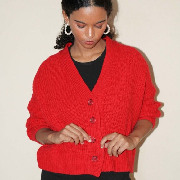 Rita Row Sweaters - Rita Row Diech Cardigan / Red / M